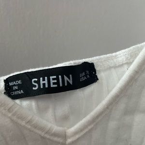 SHEIN ribbed white tank top bodysuit